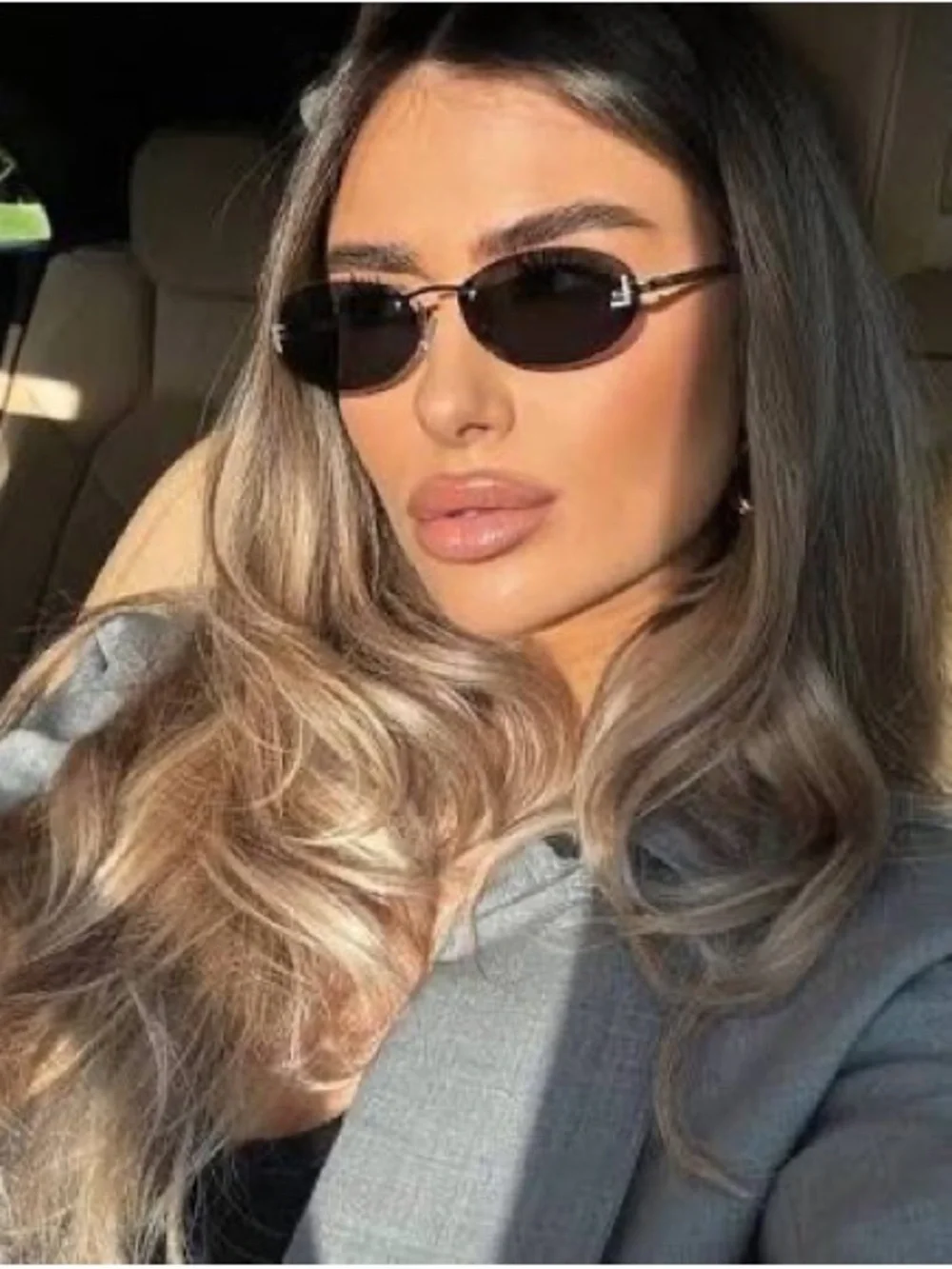 Fendi First Crystal Sunglasses with Gold Temples